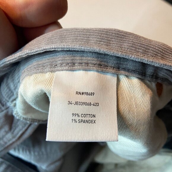 Todd Synder Men 32x30 Corduroy Pants Slim Fit Leg Slate Gray Casual Everyday - Picture 7 of 12